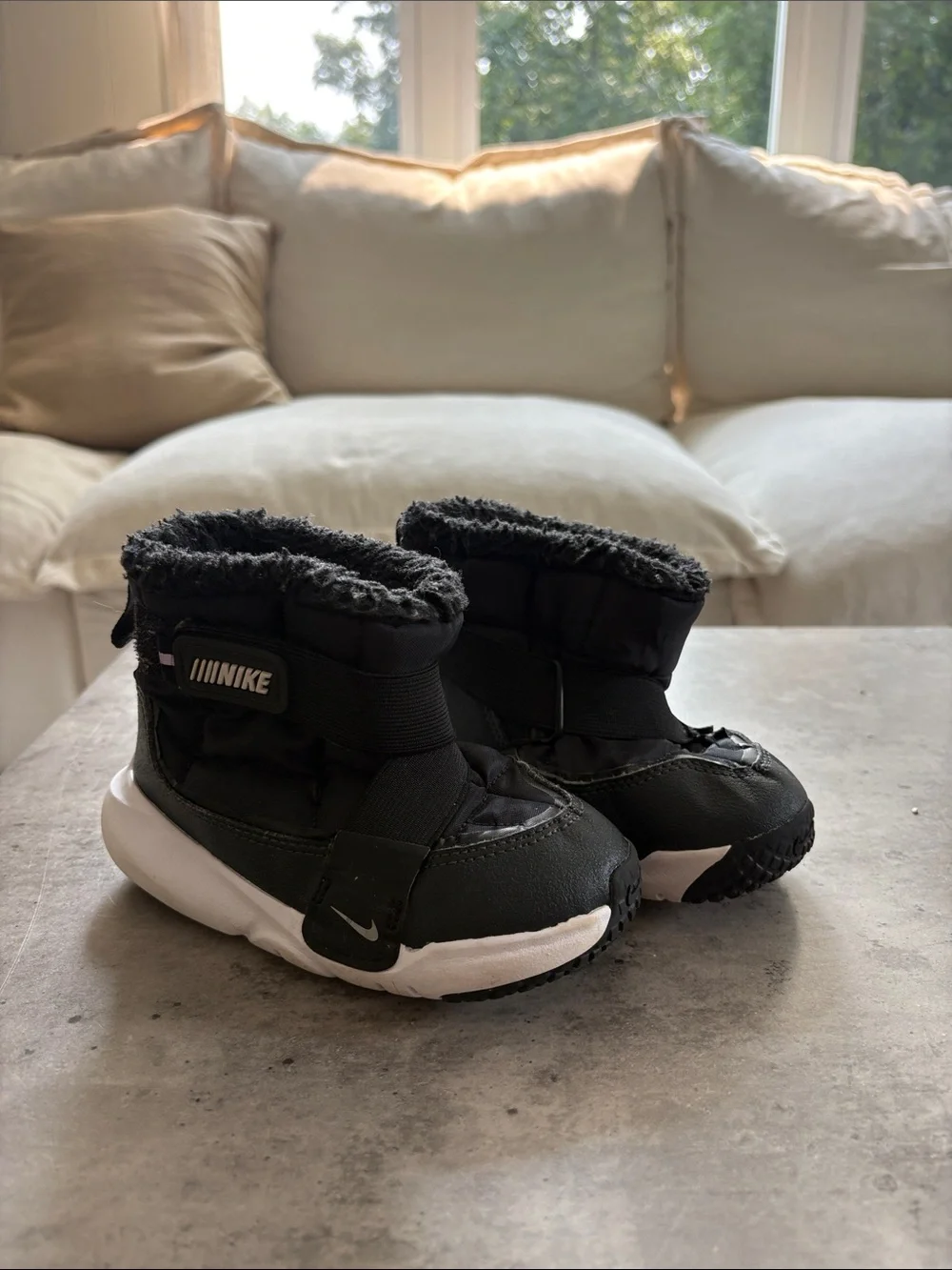 Nike Kids Black and White Cozy Winter Boots